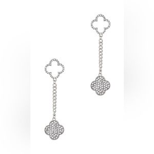 •Lucky You• Rhinestone Clover Dangle Earrings